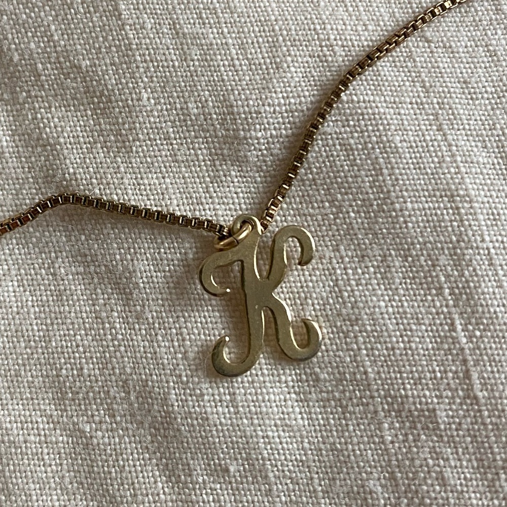 Lisbeth Jewelry Initial “K” Necklace with Box Chain